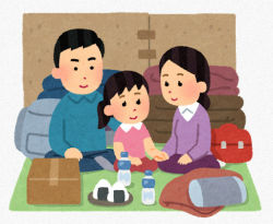 避難所の様子イラスト