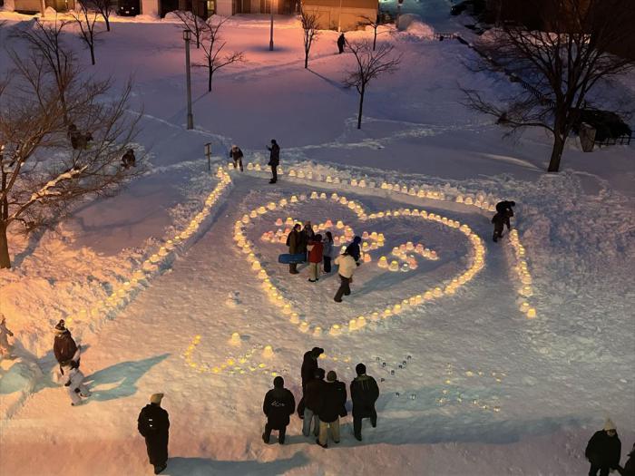 ゆきあかりの様子駅前緑地