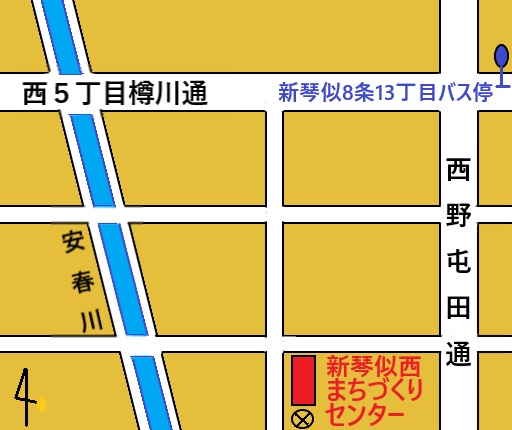 新琴似西まちづくりセンター地図、北区新琴似7条14丁目1番17号