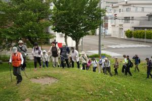 小山を登る様子