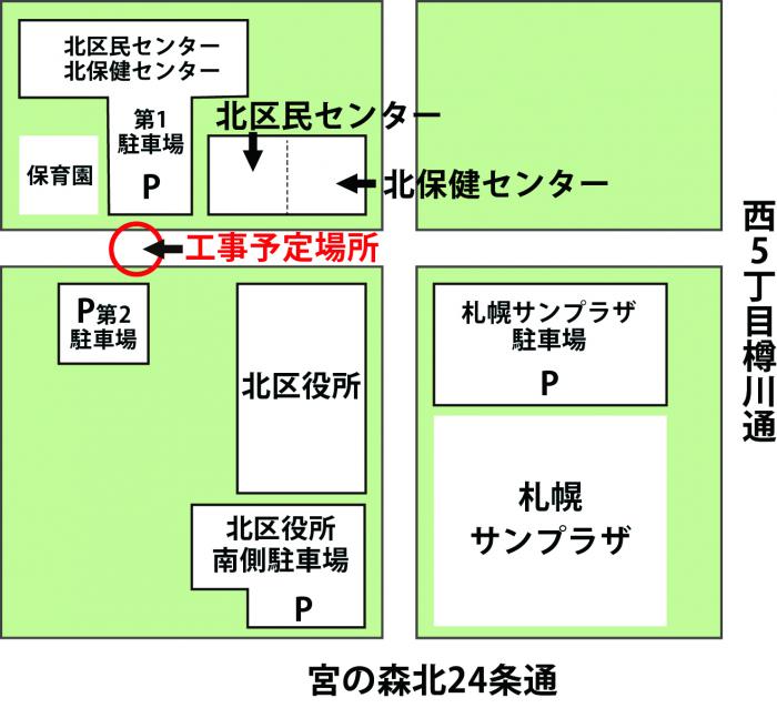 工事場所の地図