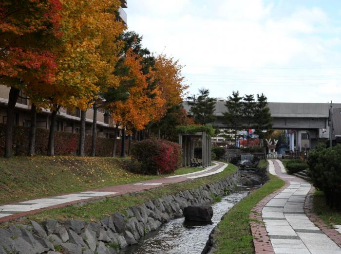 安春川の水辺と散策路