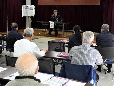 防火について清田消防署予防課大野防火推進係長から