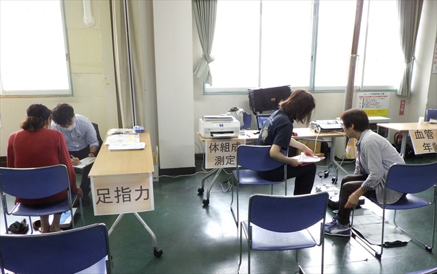 足指力や体組成計測で身体チェック