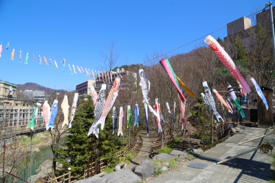 鯉のぼりが舞っている様子1枚目