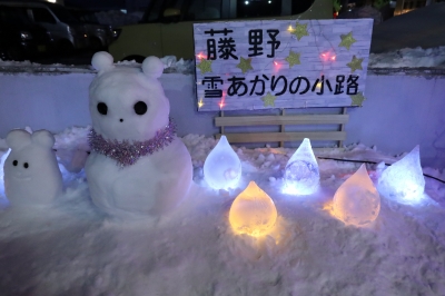 会場外の雪あかりの様子