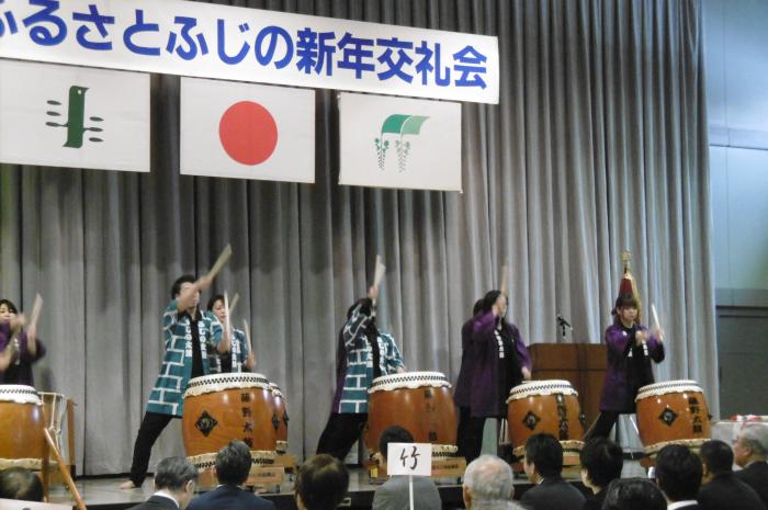 新年交礼会藤野太鼓