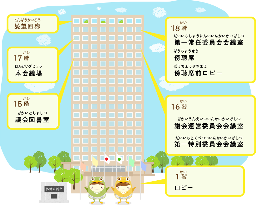 札幌市議会建物イラスト