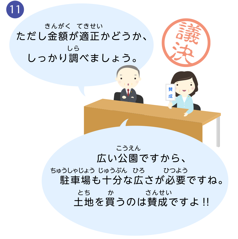 ただし金額が適正かどうか、しっかり調べましょう。広い公園ですから、駐車場も十分な広さが必要ですね。土地を買うのは賛成ですよ!!