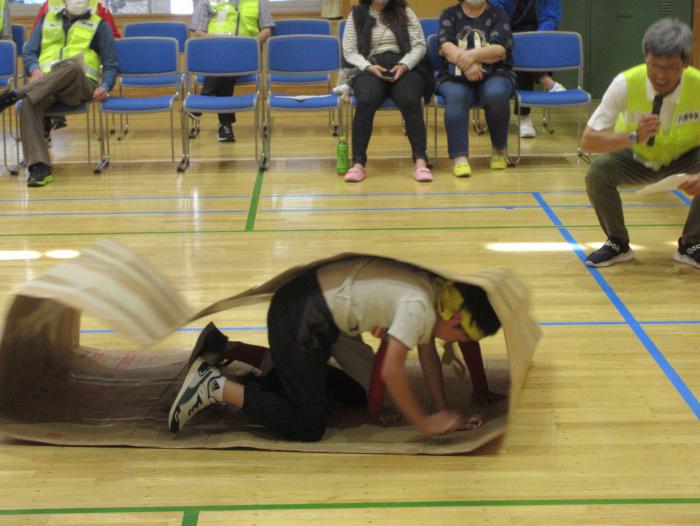防災研修（防災スポーツ）の様子