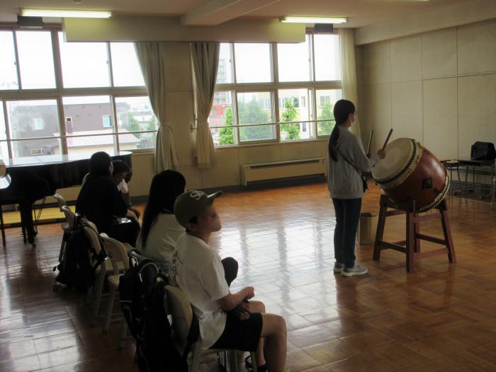 発寒北こども盆おどり大会太鼓練習4