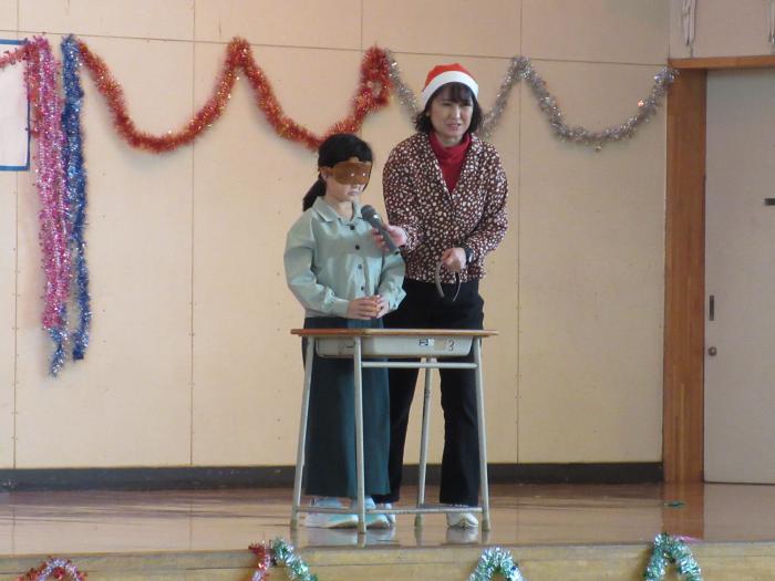 発寒北連町クリスマス会の目隠しゲーム