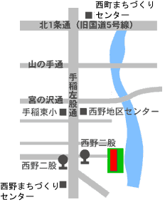 せせらぎふれあいコースの地図