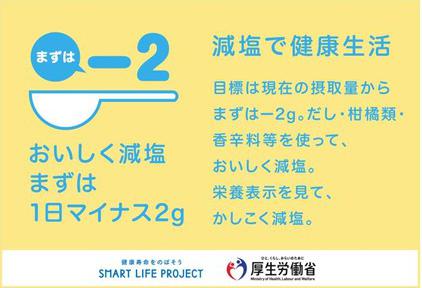 おいしく減塩まずは1日マイナス2g