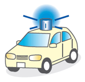 青色回転灯を装備した車両のイメージ