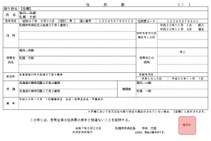 個人票見本