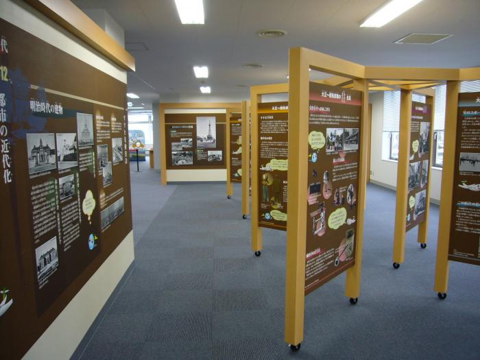 衣食住などの紹介の展示