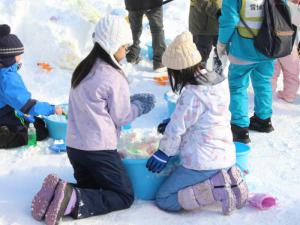 色雪遊び
