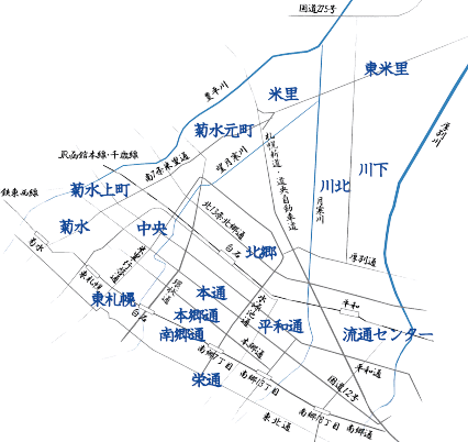 画像：白石区の地図