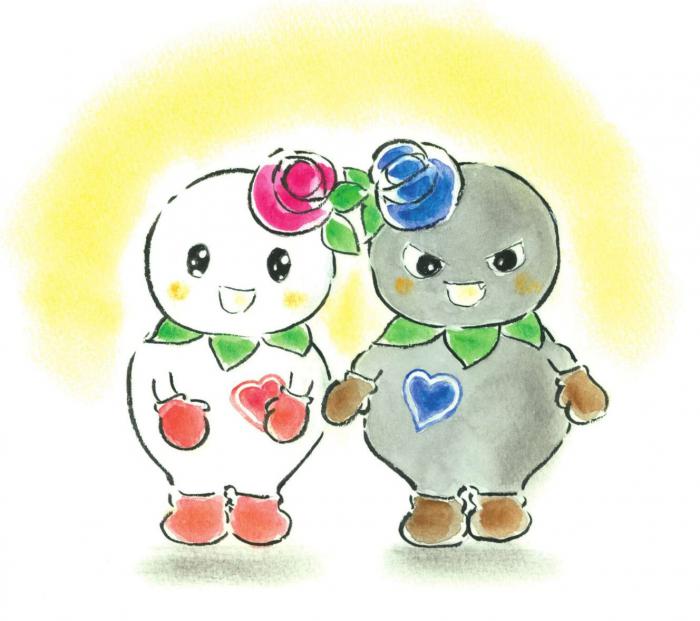 しろっぴーくろっぴーのイラスト
