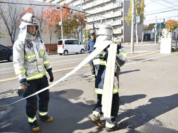 ホース延長中