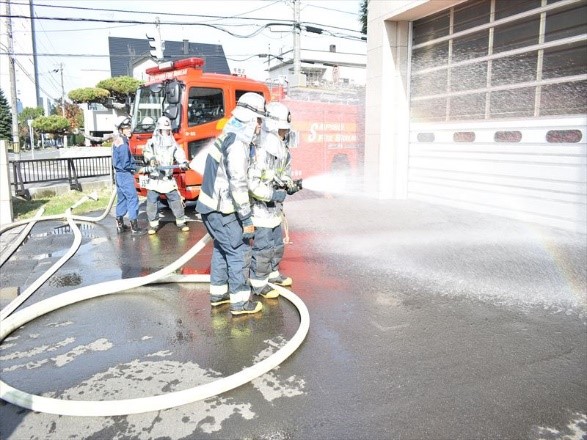放水体験中