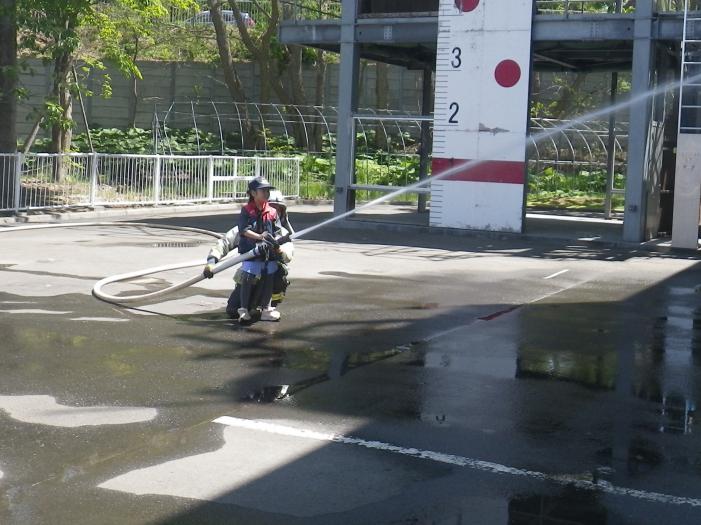 放水体験の様子
