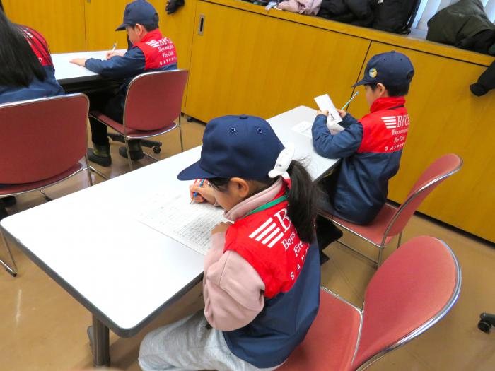 クラブ員検定の筆記試験の様子2