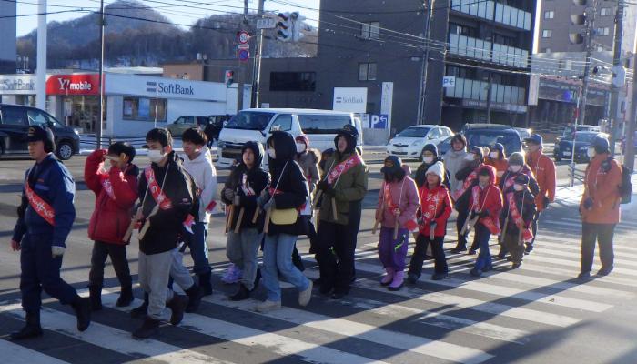 パトロール中の西町少年消防クラブ