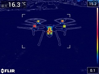 飛行後のドローンの温度状況の画像