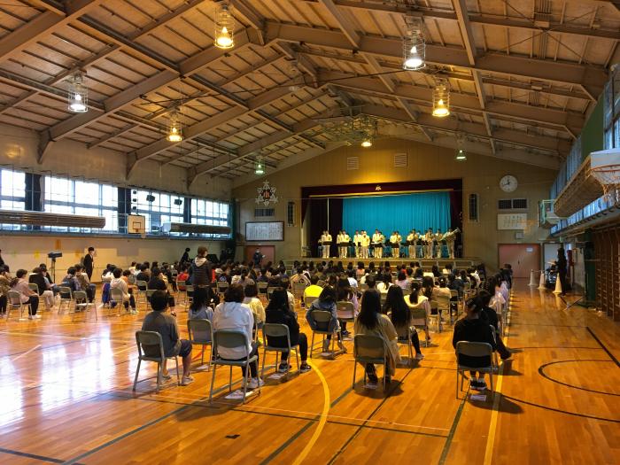 写真:本町小学校演奏会の様子
