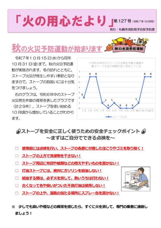 火の用心だより10月号