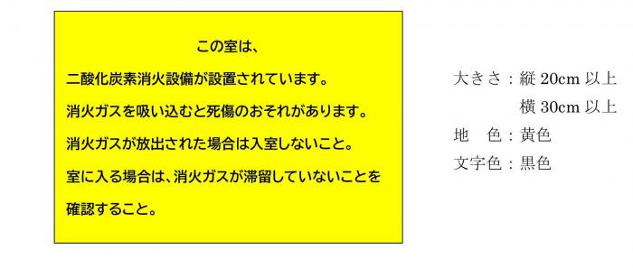 標識（防護区画の出入口・貯蔵容器を設ける場所）