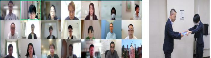 全体会の様子と手交式の様子