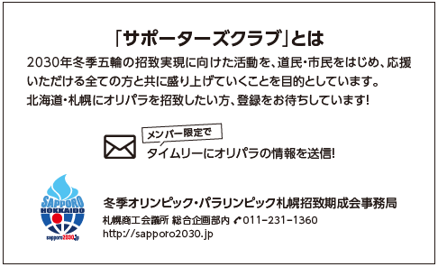 サポーターズクラブ名刺の裏面