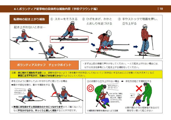 学校グラウンドにおける転倒時の起き上がる補助