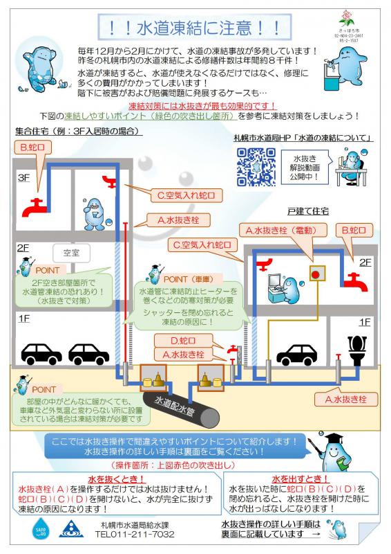 凍結に注意！！（表）