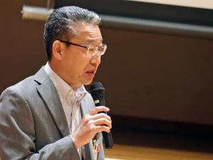 高久手稲区長によるあいさつの様子