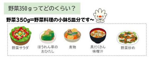野菜350gの目安量