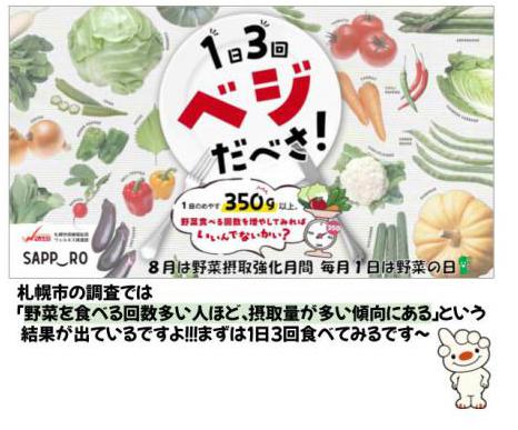 1日3回野菜をとろう