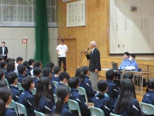 稲積安全・安心まちづくり協議会佐々木会長挨拶の写真