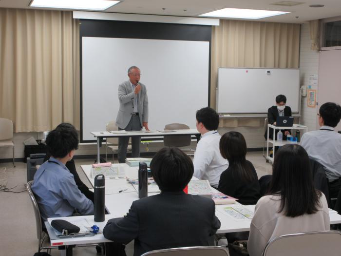前田連合町内会山岸会長の講話の写真