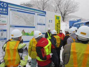 北海道新幹線建設工事現場の様子