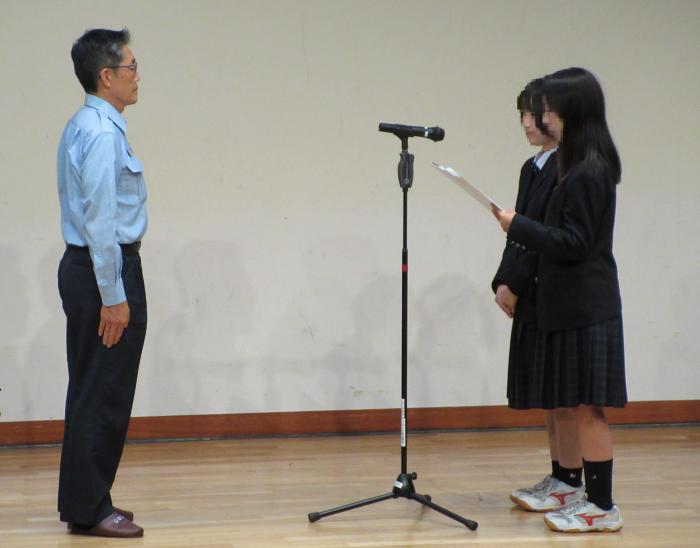 手稲高校生徒による防火宣言