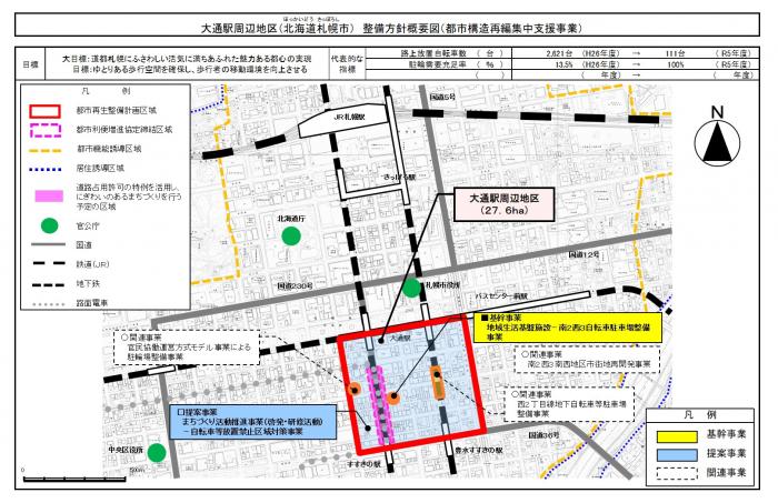 大通駅周辺地区整備方針概要図