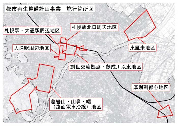 都市再生整備計画事業施行箇所図