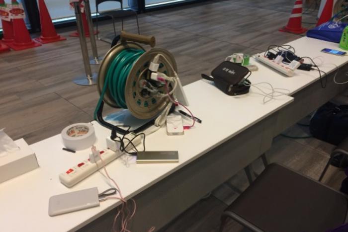 写真：震災時の様子（電源供給）