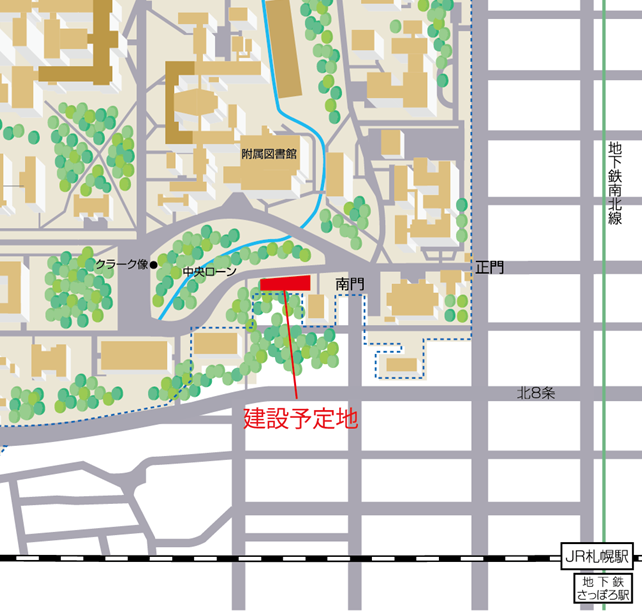 こども本の森札幌・北大地図