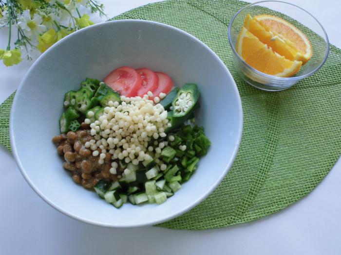 夏野菜のネバネバ丼