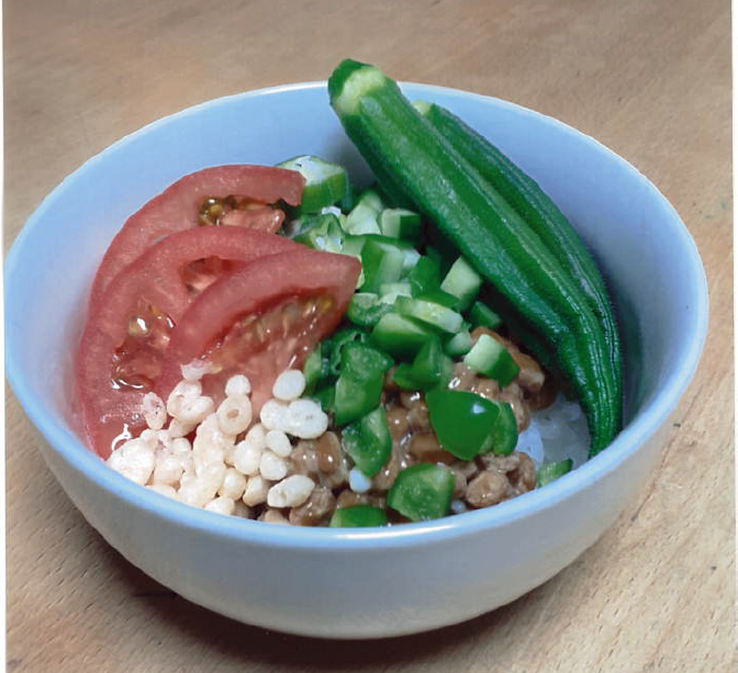 夏野菜のネバネバ丼